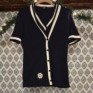 70s Vintage 2-Piece Blouse & Cardigan Set Size Small